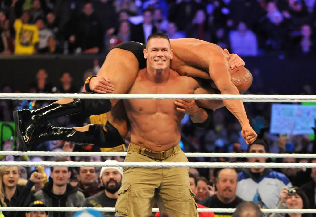 John Cena enjoyed his biggest WrestleMania matches with The Rock at WM 28 and 29. (imago Images)