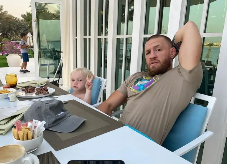 Conor McGregor posted this photo with his son on Instagram.