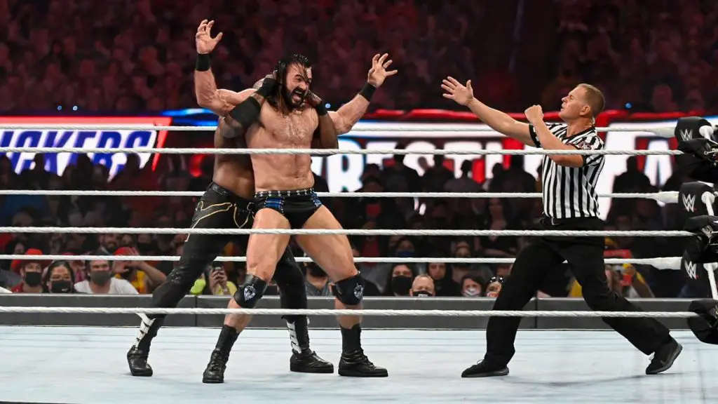 Drew McIntyre in action at WrestleMania 37