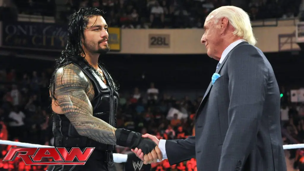 Ric Flair and Roman Reigns on WWE RAW.