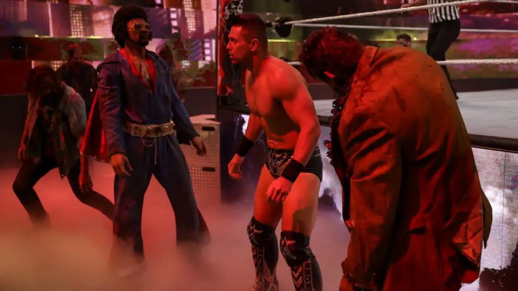 The lumberjack match between The Miz and Damian Priest at WWE WrestleMania Backlash featured zombies.