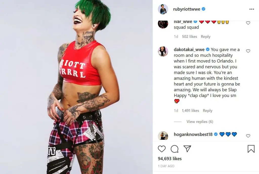 Dakota Kai posted a great message for Ruby Riott after her release
