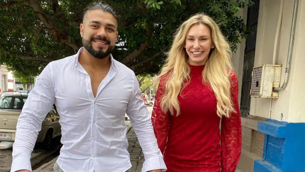 Andrade and Charlotte Flair