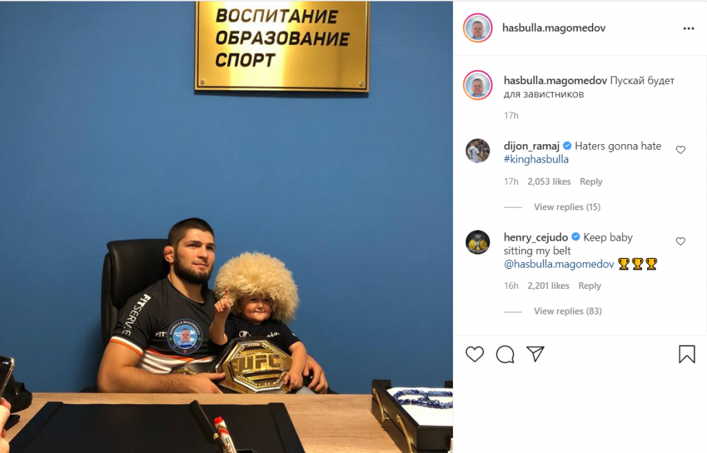 "Keep babysitting my belt" -Henry Cejudo's interesting take on latest Khabib Nurmagomedov and Hasbulla Magomedov photo 2 Khabib and Hasbulla