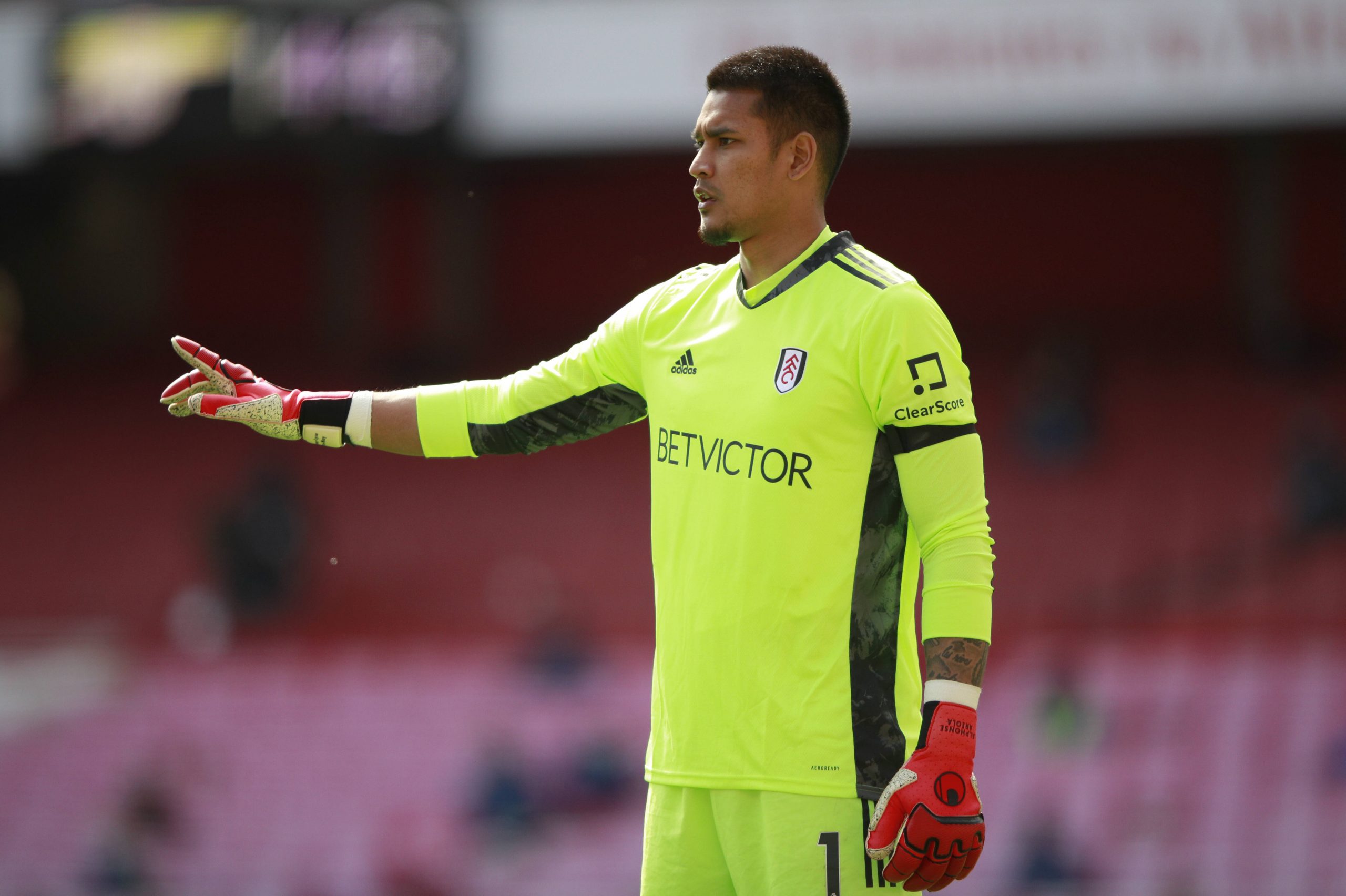 Alphonse Areola in the Premier League for Fulham against Arsenal.