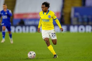 Brighton and South Africa forward, Percy Tau, in action.