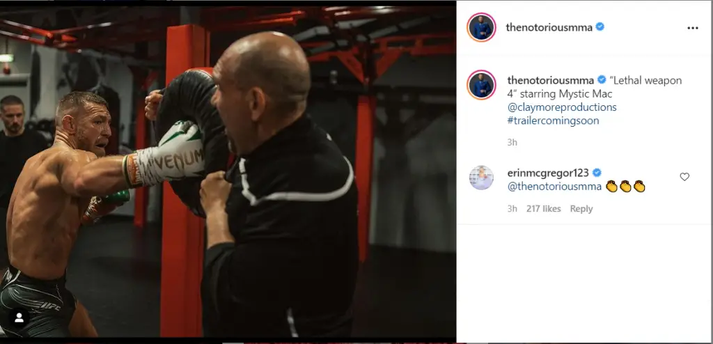 Conor McGregor latest Instagram Post