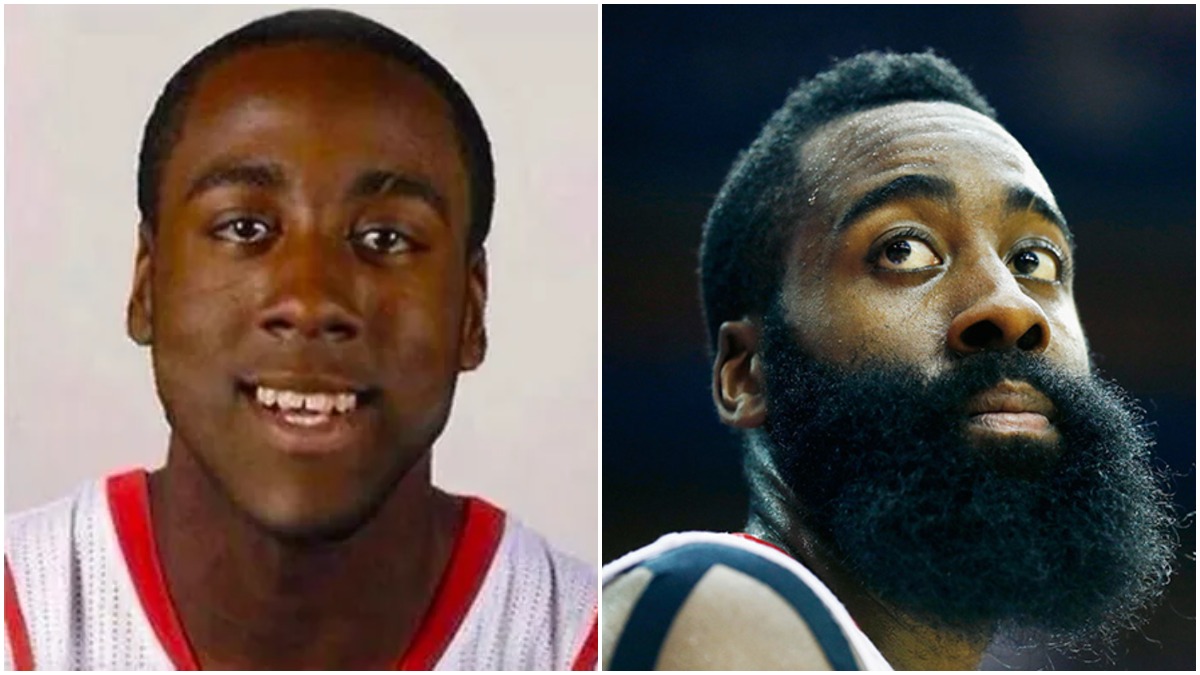 Since when has NBA star James Harden been sporting his beard?