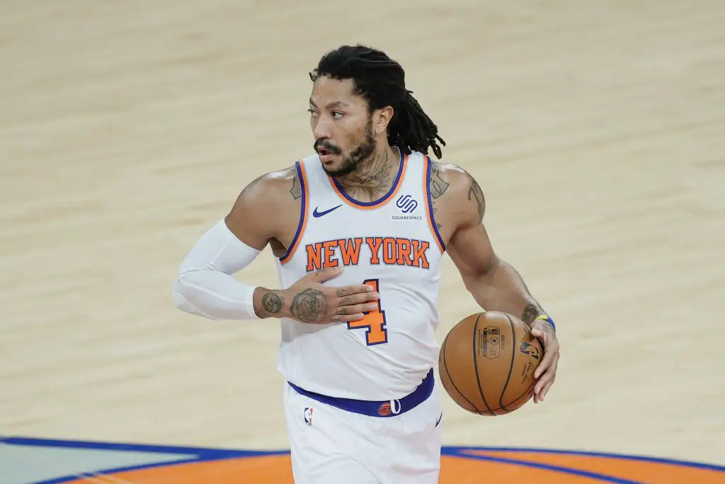Derrick Rose plays for the New York Knicks