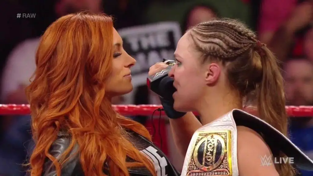 Becky Lynch and Ronda Rousey 