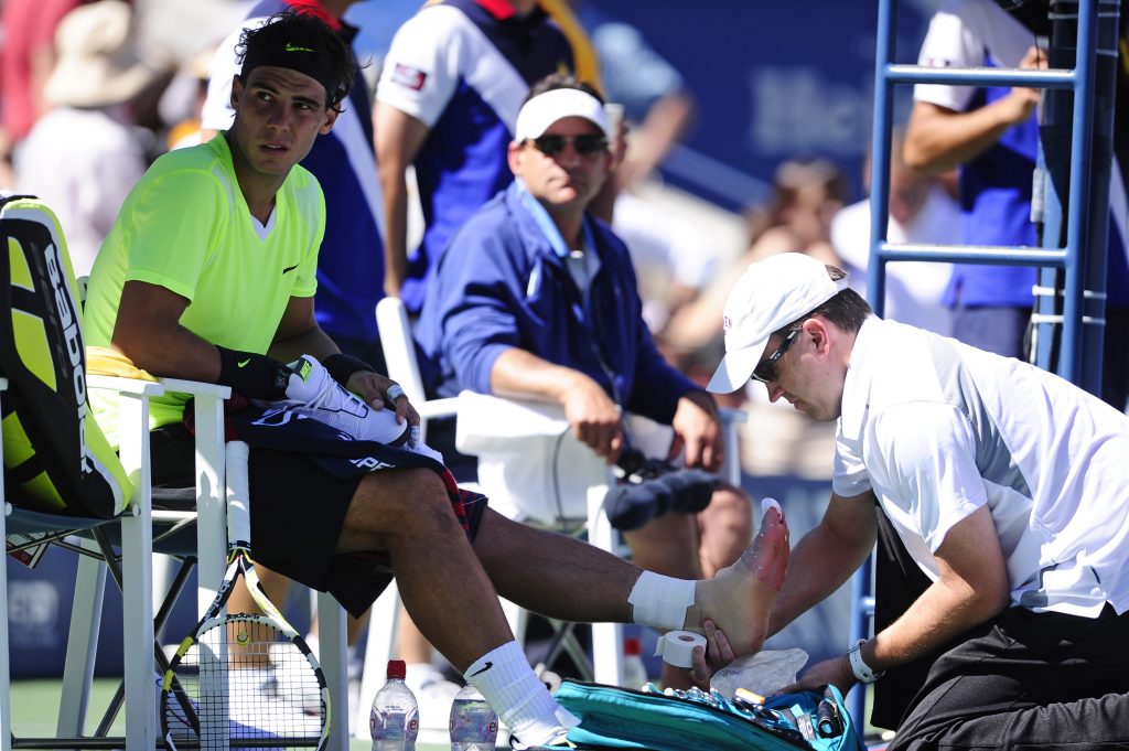 Rafael Nadal dealing with a foot injury