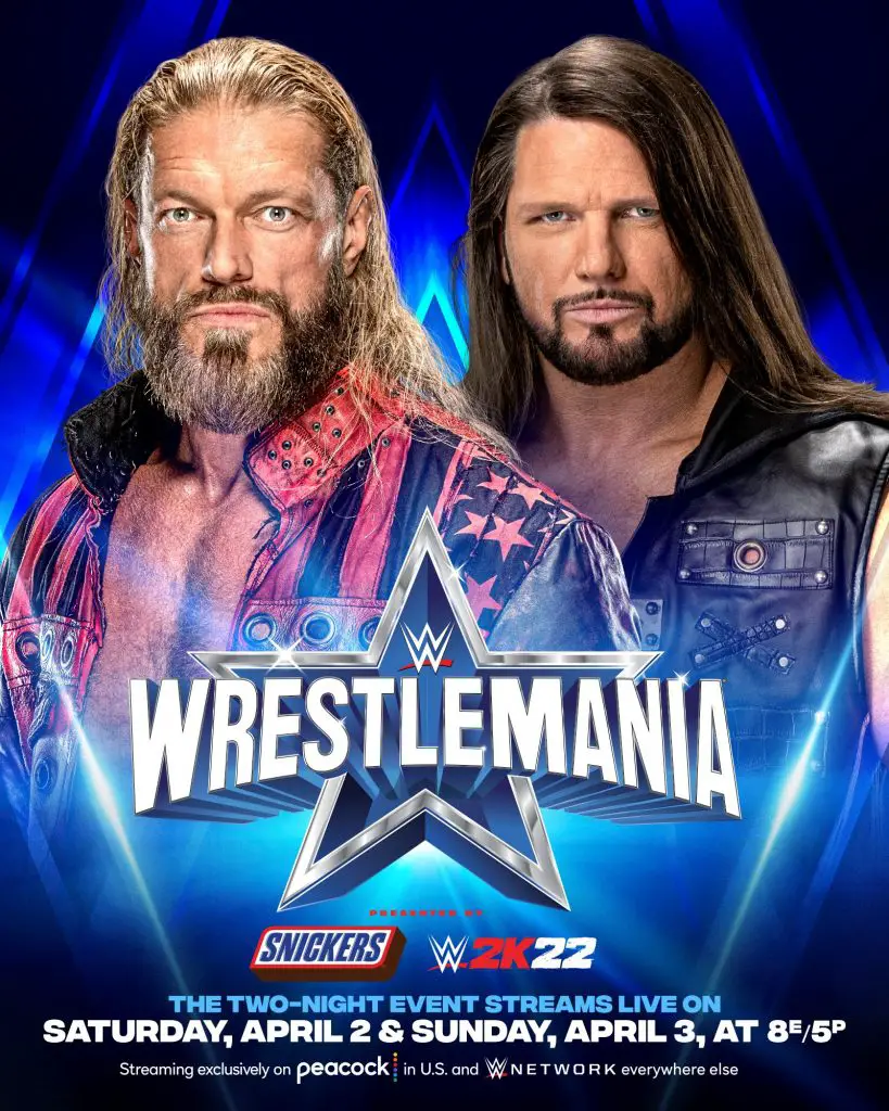 AJ Styles against Edge for the WrestleMania 38