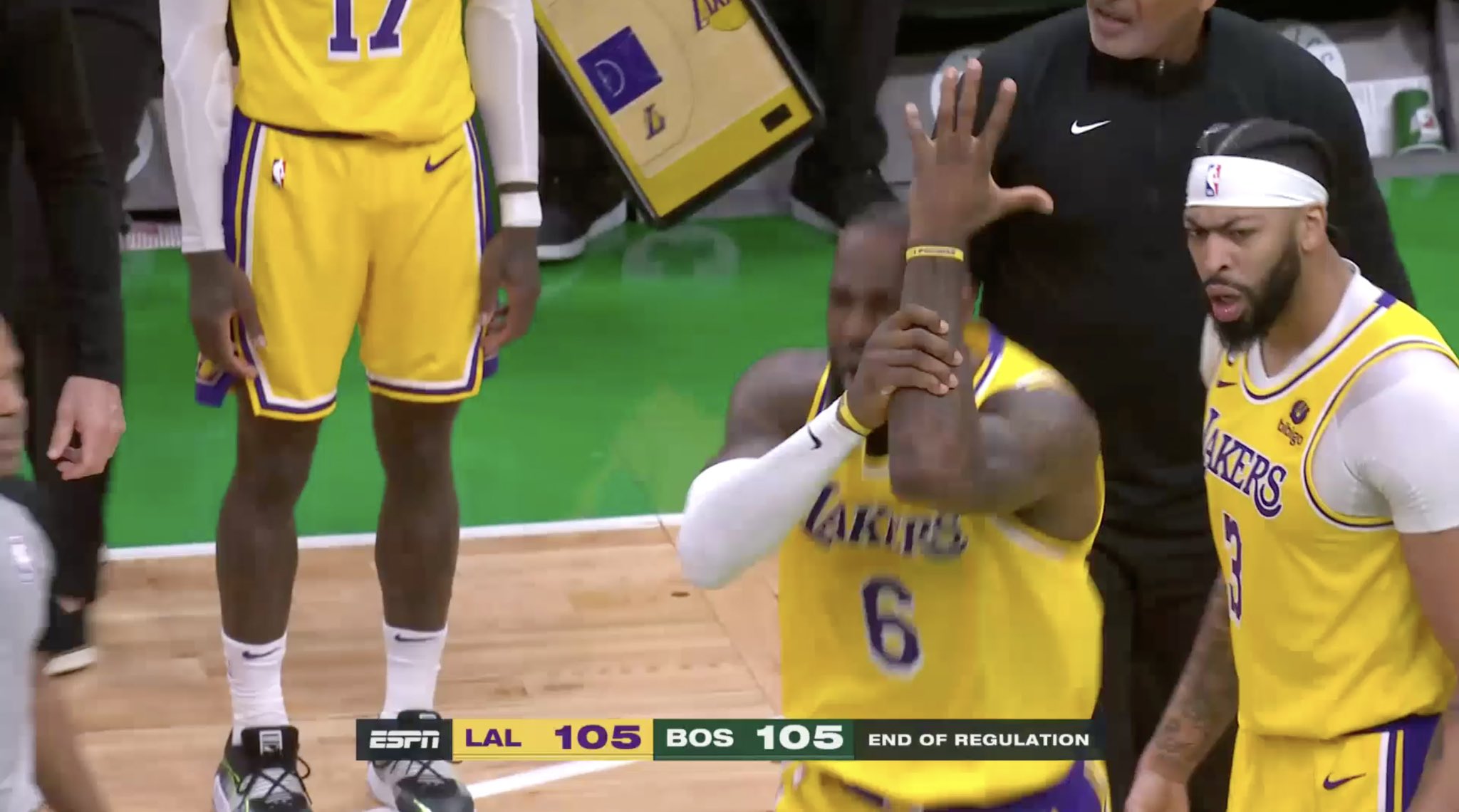 LeBron James was furious after he did not get a clear foul