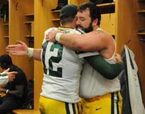 Aaron Rodgers and Jeff Saturday
