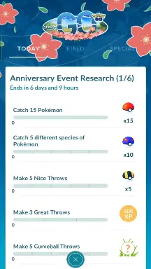 Pokemon Go Anniversary Research Event