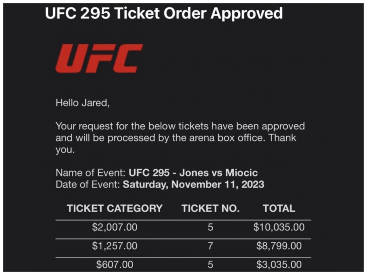UFC 295 tickets