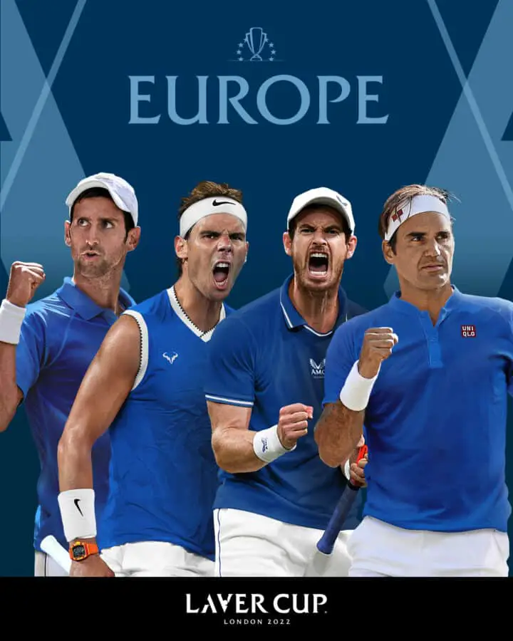 Roger Federer Rafael Nadal Novak Djokovic Andy Murray Laver Cup