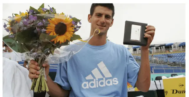 Novak Djokovic with iPod