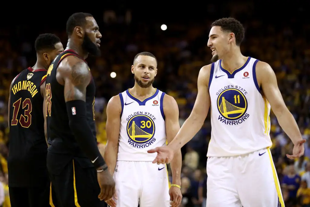 LeBron James, Steph Curry and Klay Thompson