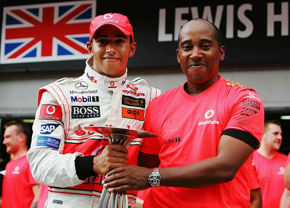 Lewis Hamilton with father Anthony