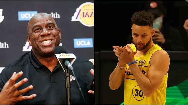 Magic Johnson and Stephen Curry