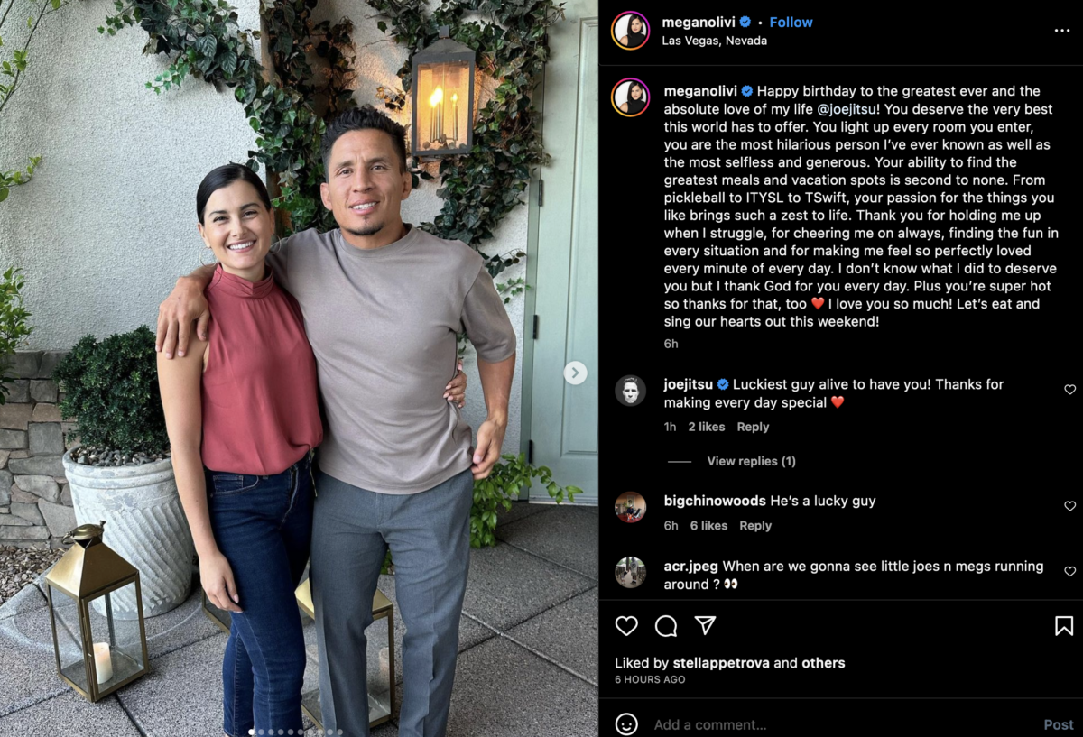 Megan Olivi posts loving birthday message for husband Joseph Benavidez