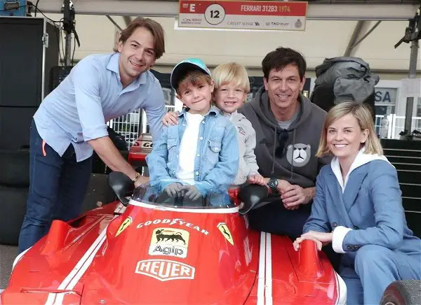 Toto Wolff with wife and children