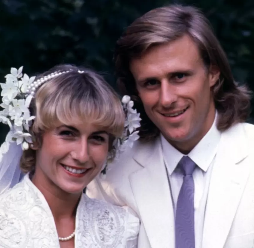 Bjorn Borg with his first wife