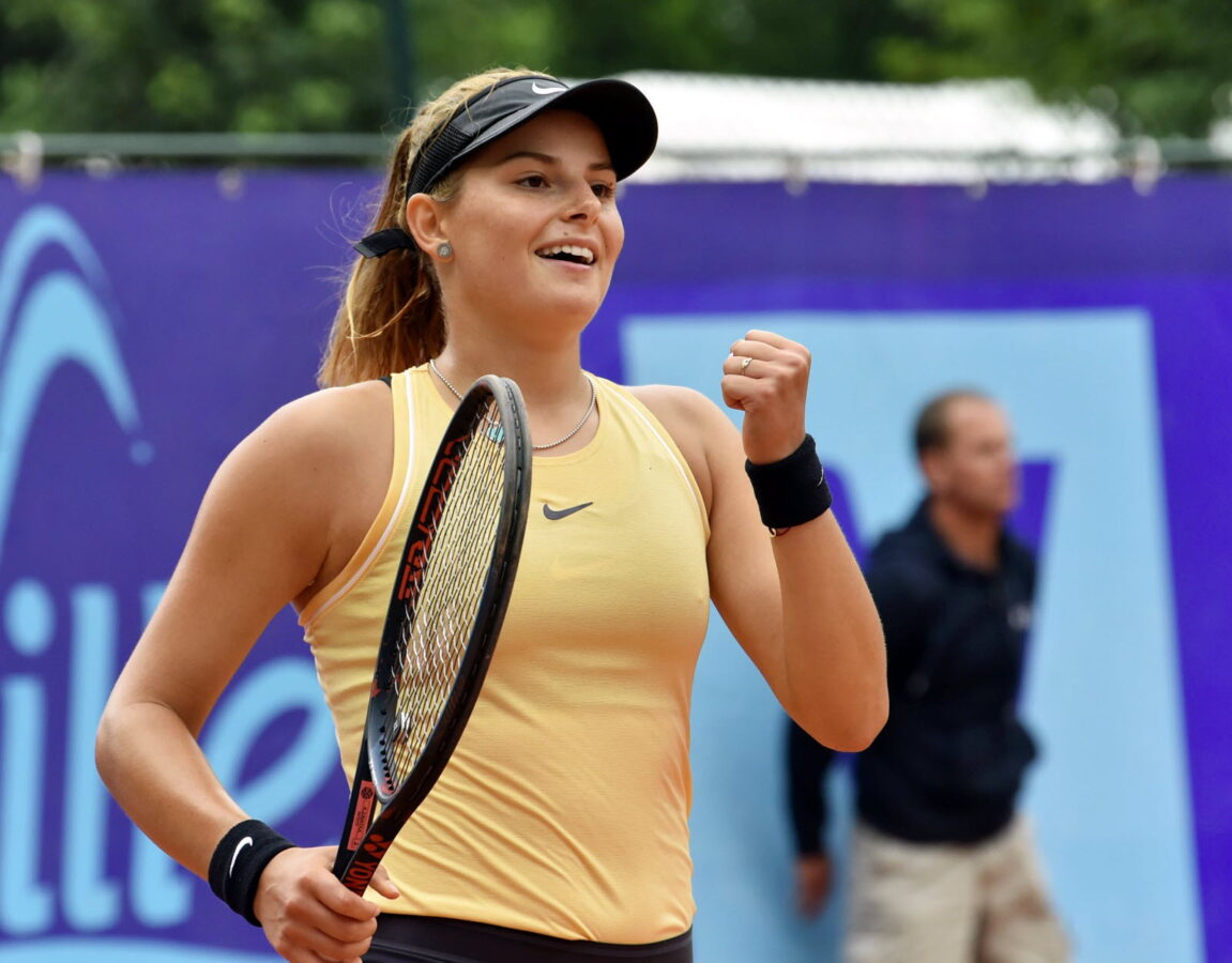 Katarina Zavatska celebrates a win