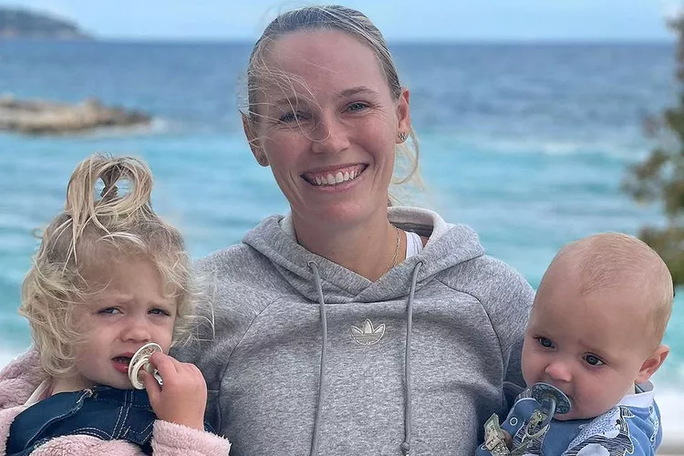 Caroline Wozniacki with her kids