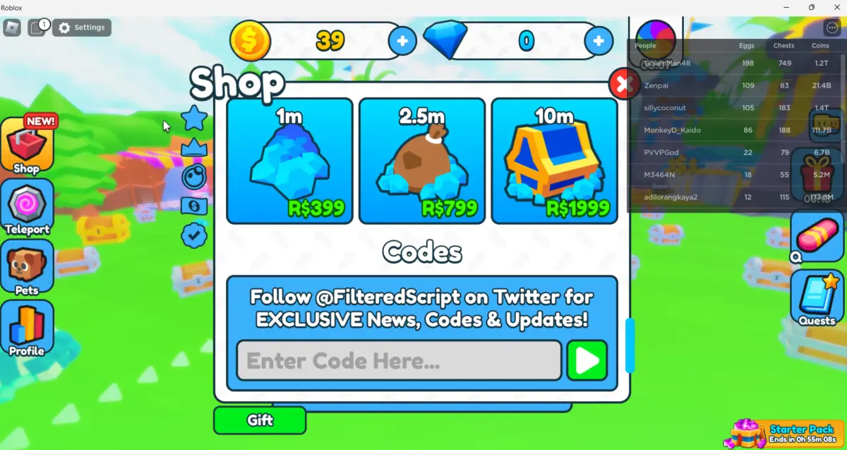 All Codes For Chest Simulator