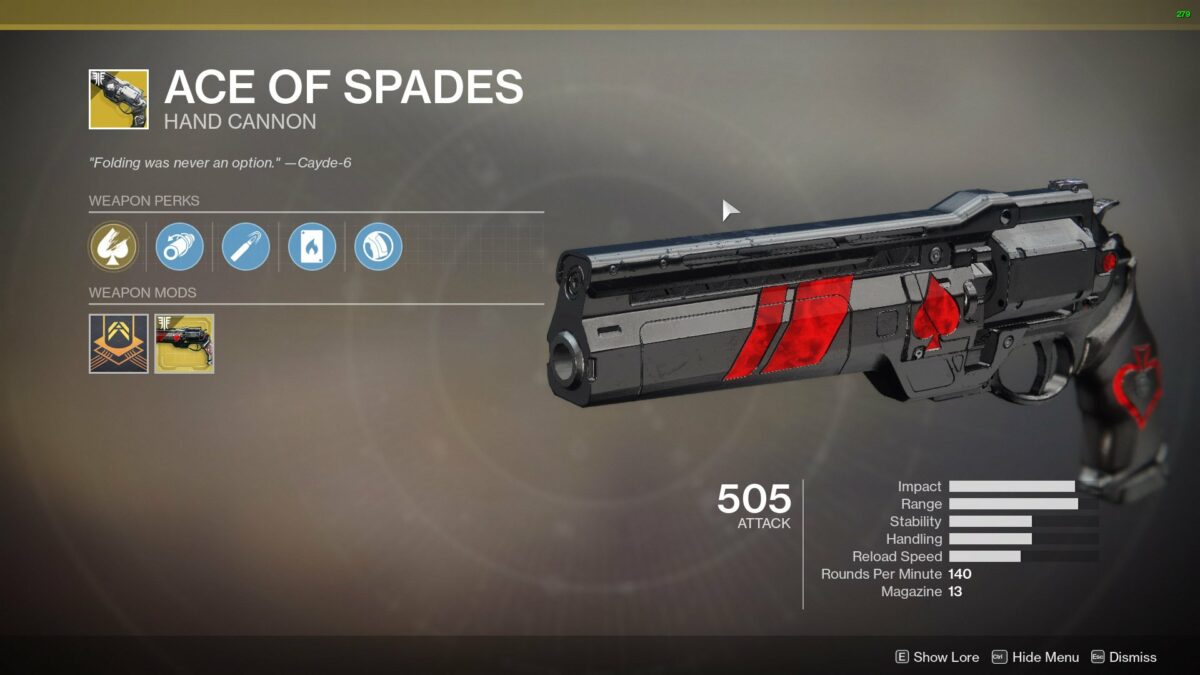 Ace of Spades Destiny 2