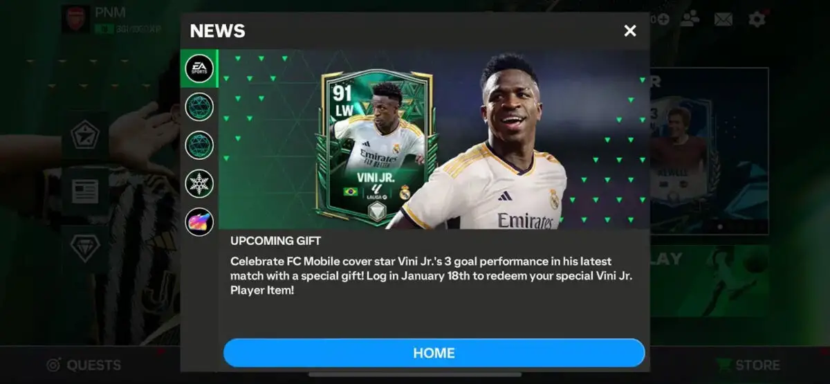 How to Get a Free Vinicius Jr. Card on FC Mobile