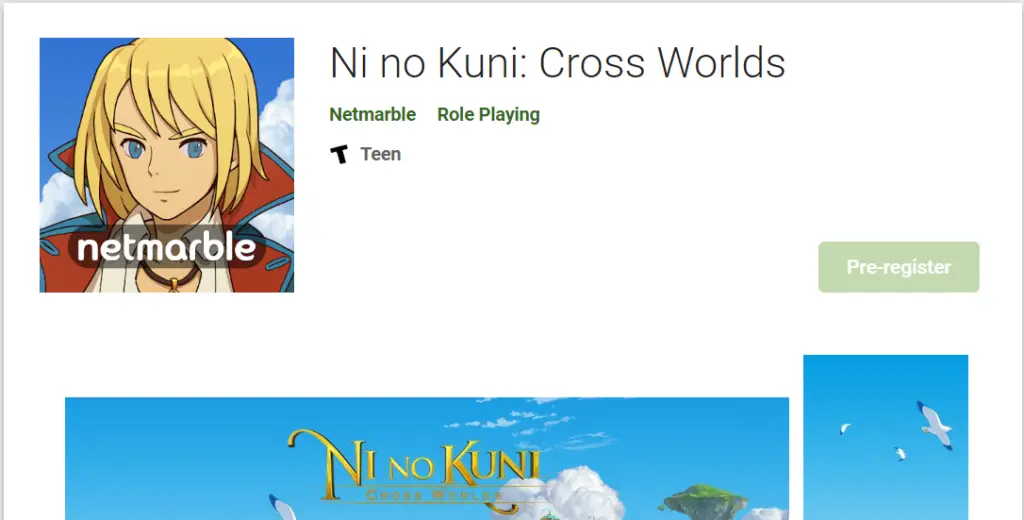 Ni No Kuni on the Play Store