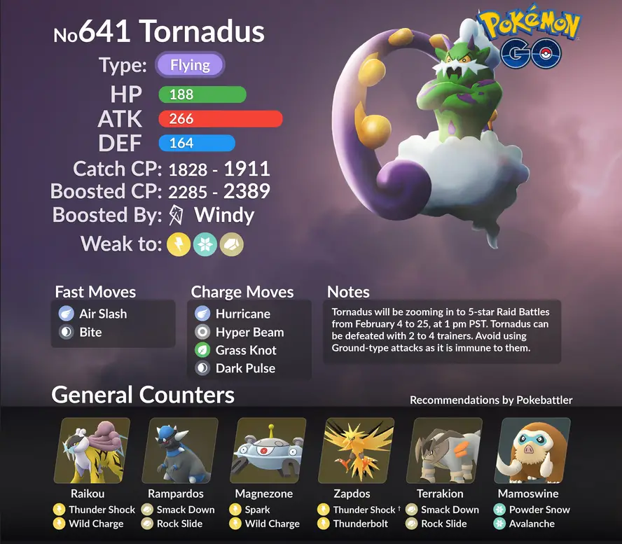 Pokémon GO Tornadus Raid