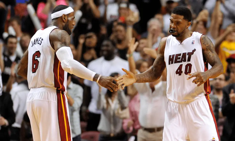 LeBron James and Udonis Haslem.