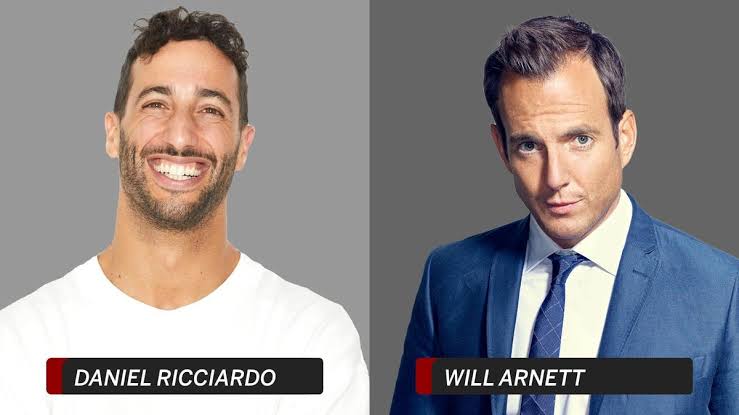 Daniel Ricciardo and Will Arnett