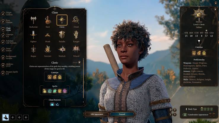 Baldur's Gate 3 Cleric build