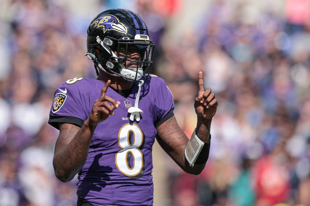 Lamar Jackson, the quarterback of the Baltimore Ravens.