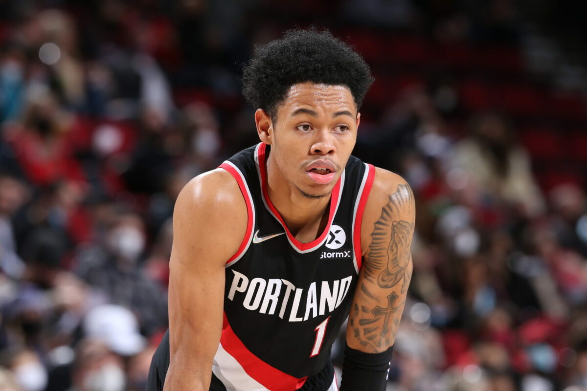 LeBron James lauds Anfernee Simons for his performance against the Denver Nuggets 1 Anfernee Simons